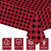 2pcs 137*274cm Red Black Checkered Table Cloth Party,Square Plastic Table