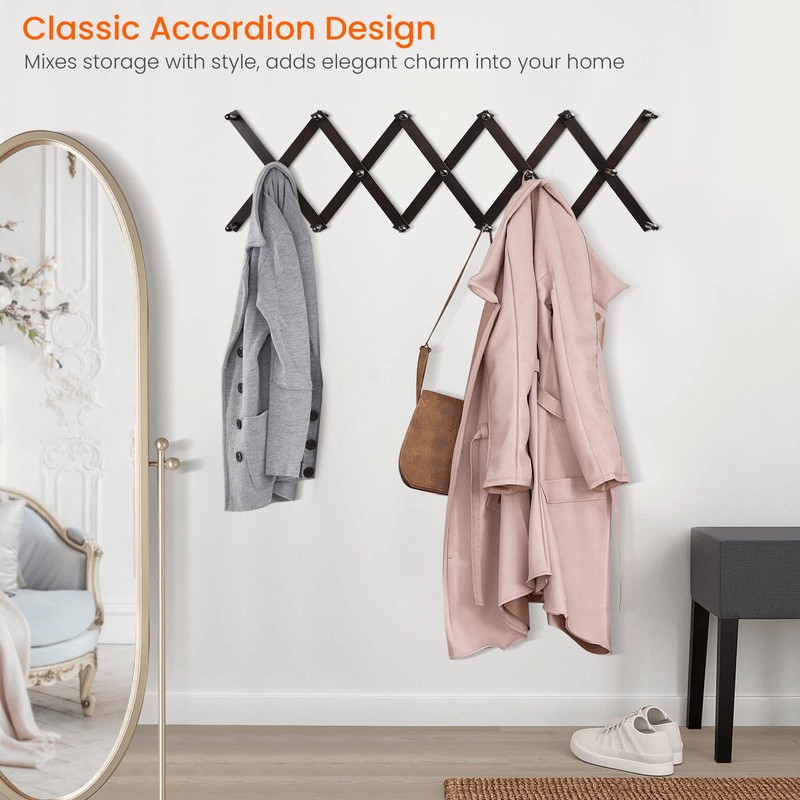 Homode Accordion Wall Hanger, Hat Hangers Wall Mounted, Wood Accordian