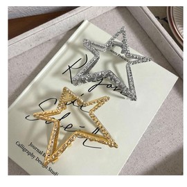 BSLVWG Hair Claw Sliver Star Metal Hair Claw Clips for Thick Heavy Hair Strong Hold Claw Barrettes Star Designs Hair Barrettes Fashion Hair Accessories for Women Girls (Gold)