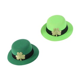 Baluue 2pcs Green Top Hat Hairpin Hair Ribbons Hair Barrettes Clipping Headdress St. Patrick's Day Hairpin Hat Clips Green Headwear Pulp