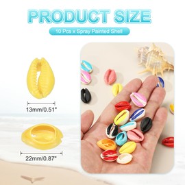 PATIKIL Cowrie Sea Shells, 10 Pcs Lemon Yellow Smooth Oval Seashells Beads Natural Cowrie Beach Shells Decoration Craft Bead for DIY Bracelet Jewelry Crafting