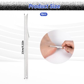 8 PCS Foot Scraper for Dead Skin Callus Removal, Stainless Steel Pedicure Knife Scrubber Remover Tool Callus Foot Skin Heel Scraper Pedicure Tools for Men Women Feet, Silver