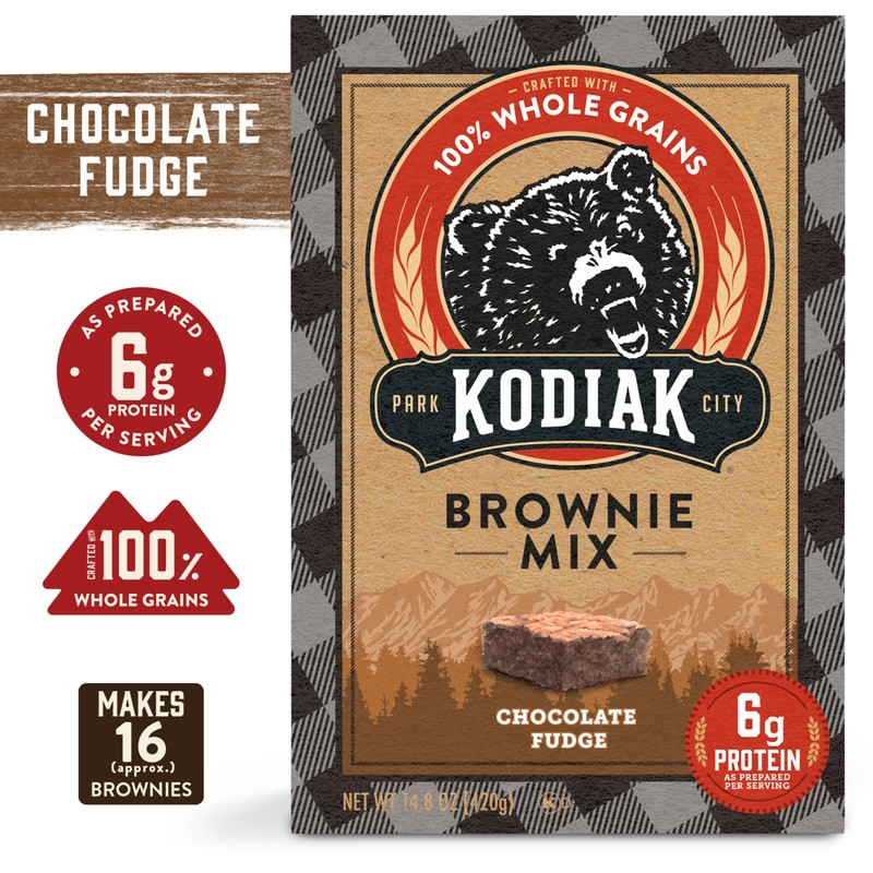 Kodiak Cakes Chocolate Fudge Brownie Mix, 14.8 Ounce Boxes (Pack