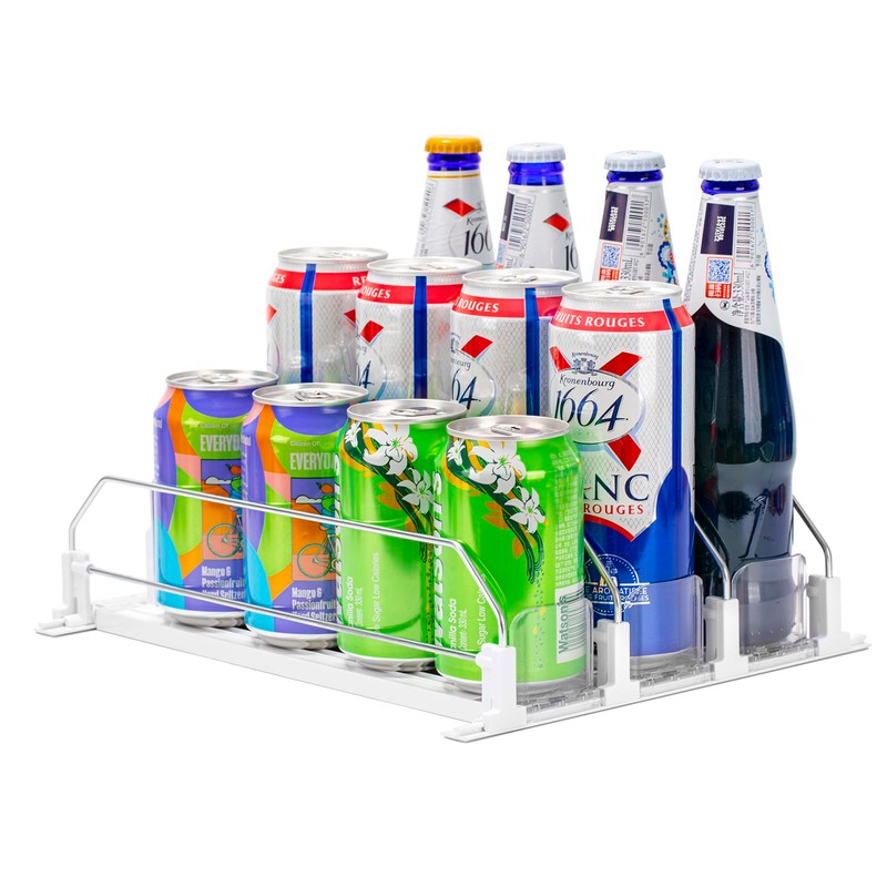 Rula Drink Organizer for Fridge, Self-Pushing Soda Can Dispenser for