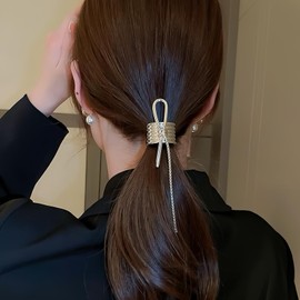 Ypkia Pack of 2 Hair Cuffs for Ponytail with Metal Buckle Cuff Hair Clips for Hair Bobbles Punk Hair Holder Gold Ponytail Cuff (Gold-3)