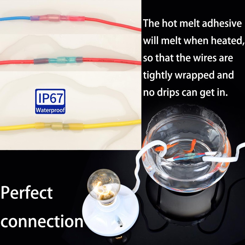 Feggizuli 110pcs Heat Shrink Bullet Wire Connectors Kit, Waterproof Bullet