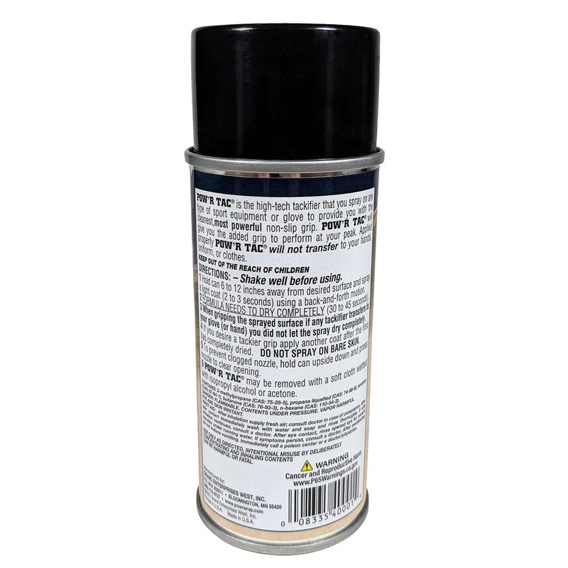 Pow’r Tac Grip Spray Adhesive for Sticky Baseball Bat Grips,