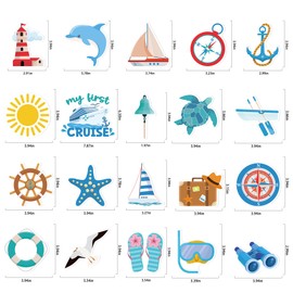 Cruise Door Magnets Ship Decoration - 20 Pcs My First Cruise Trip Door Magnetic Slipper Magnet Decorations Anchor Dolphin Sticker for Stateroom Carnival Party Cabin Decal Door Magnet Decor