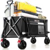 Overmont Collapsible Wagon Cart with Wheels - 220L Foldable Heavy
