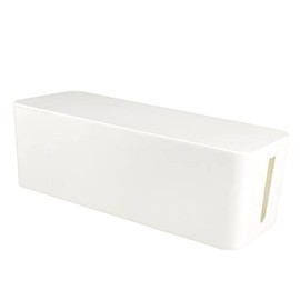 LALAFINA Plastic Cable Management Box Organizer White for Durable Cable Storage Lightweight Design Protects and Organizes Cables for Home Office Use