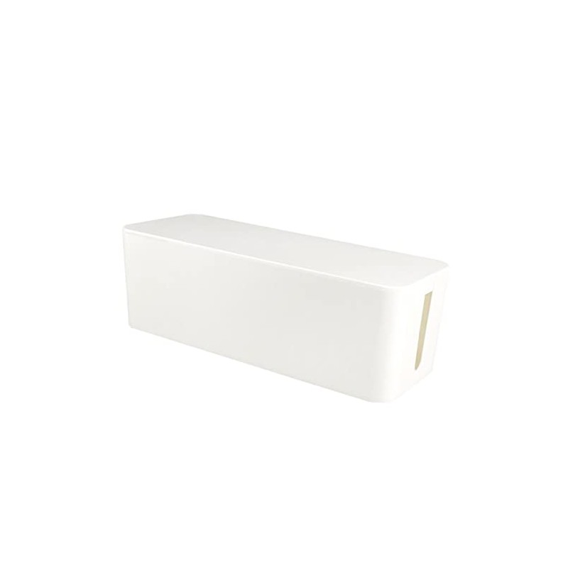 LALAFINA Plastic Cable Management Box Organizer White for Durable Cable