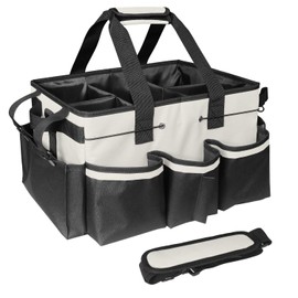 BOHEMIABY Cleaning Caddy Bag, Cleaning Caddy Supplies Organizer With Handle for Housekeepers, Under Sink & Car Cleaning Tool Organizers, Cleaning Supply Caddy Pink