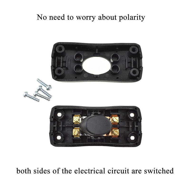 HAHIYO 2A 250V Inline Cord Switch Rocker Button Double Pole