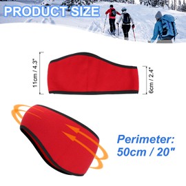 PATIKIL Ear Warmer Headband, Polar Fleece Ear Warmer Winter Stretchy Running Sweatband Outdoor Essential for Cold Weather Running Jogging Walking Skiing Cycling, Red