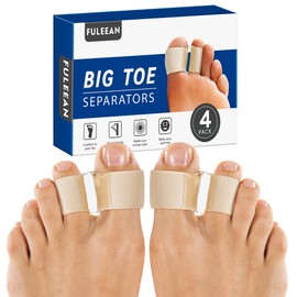 FULEEAN Big Toe Spacers,2 Loops Toe Separator for Overlapping big Toes,Toe Corrector for Big Toe Alignment and Overlap Toe,Prevent Rubbing and Relieve Pressure.