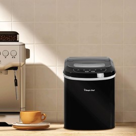 Magic Chef Portable Countertop Small Ice Maker for Kitchen or Home Bar, Tabletop, Parties, 27-Pound Capacity, Black