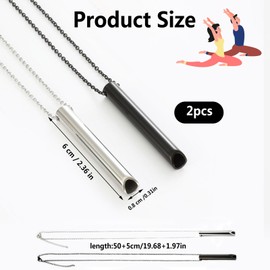 Pizens Höki Breathing Necklace, Pack of 2, Against Anxiety, Smoking Ceasing Chain for Men and Women, Pressure Relief, Reduces Anxiety, Meditation Relaxation, Fabric