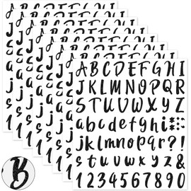 Outus 576 Pieces 8 Sheets Letters Stickers Self Adhesive Vinyl Letter Alphabet Number Stickers Mailbox Numbers Sticker, Decals for Classroom Decor, Sign, Door(Glitter Black,1.5 Inch)