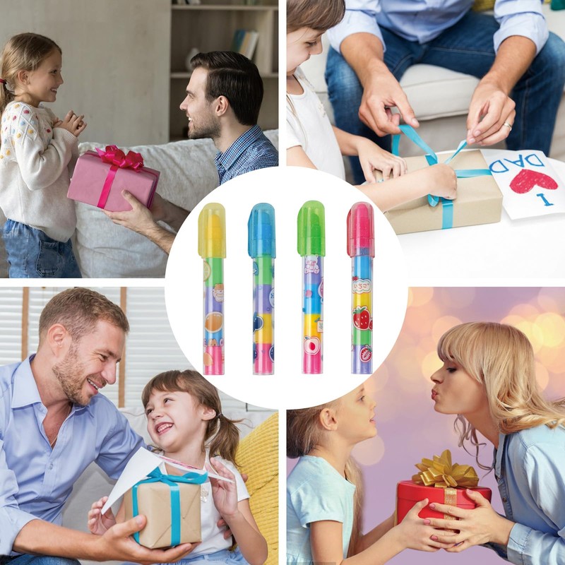 Pack of 4 Stackable Rubber Pen Style Erasers 5 Colours