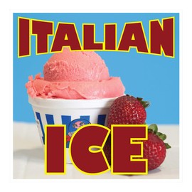 Die-Cut Sticker Multiple Sizes Italian Ice Style H Restaurant & Food Italian Ice Indoor Decal Concession Sign red 18in Longest Side