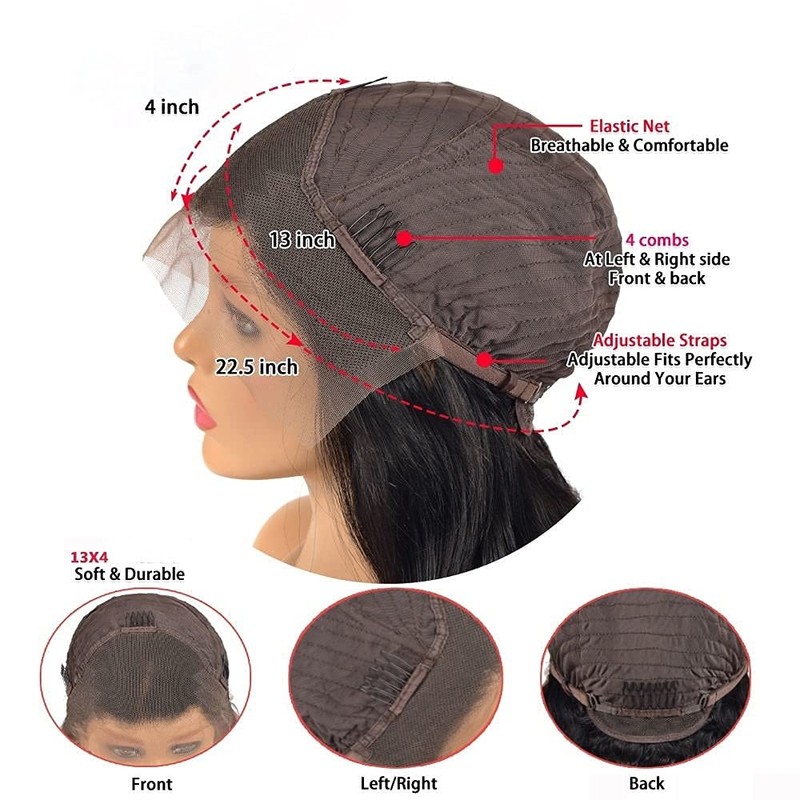 Aorbige Ruddish Brown 13x4 HD Transparent lace Front Wigs Human