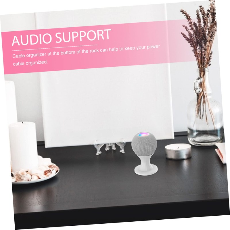 Mobestech Mini Speaker Holder Desktop Plastic Stand Wire Rack Tabletop