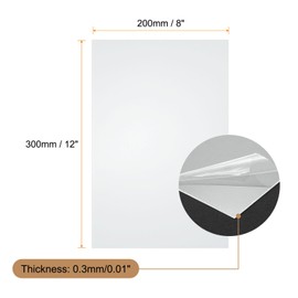 HARFINGTON 10pcs Clear Plastic Sheets 12" x 8" x 0.01" Transparent Flexible PVC Sheet Panels with Protective Paper for Signs DIY Display Projects Craft Picture Frames Painting