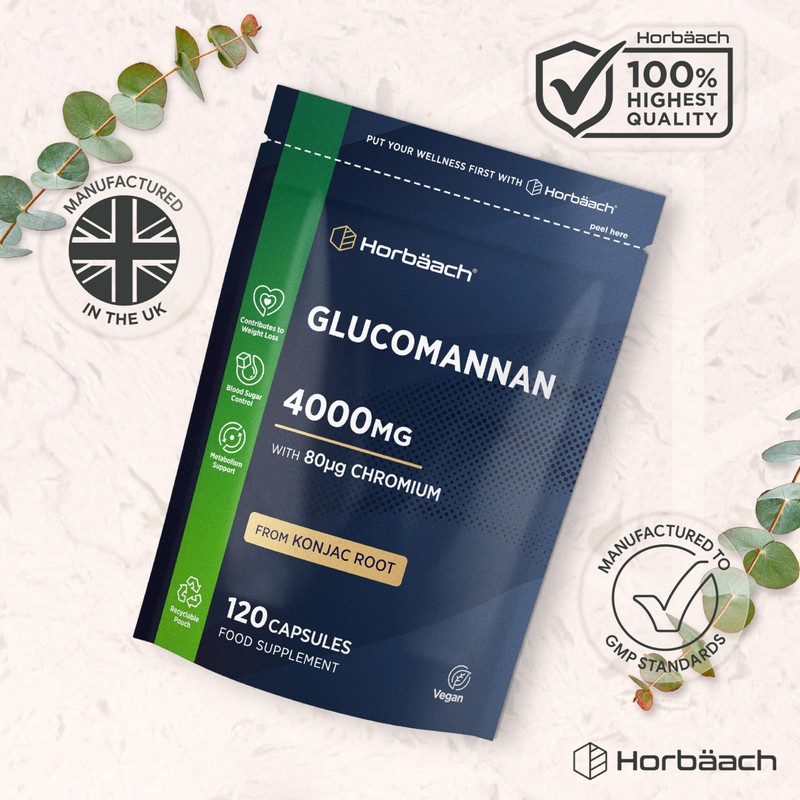 Glucomannan Capsules 4000mg | Konjac Root | Glucomannan Complex with