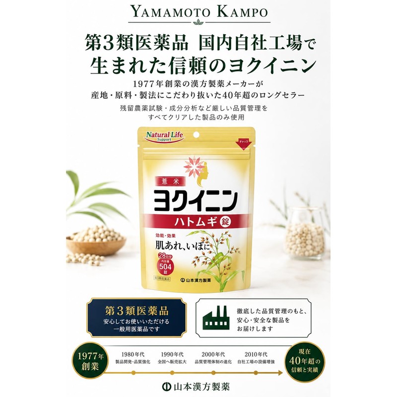 【第3類医薬品】山本漢方ハトムギ錠 504錠 ヨクイニン