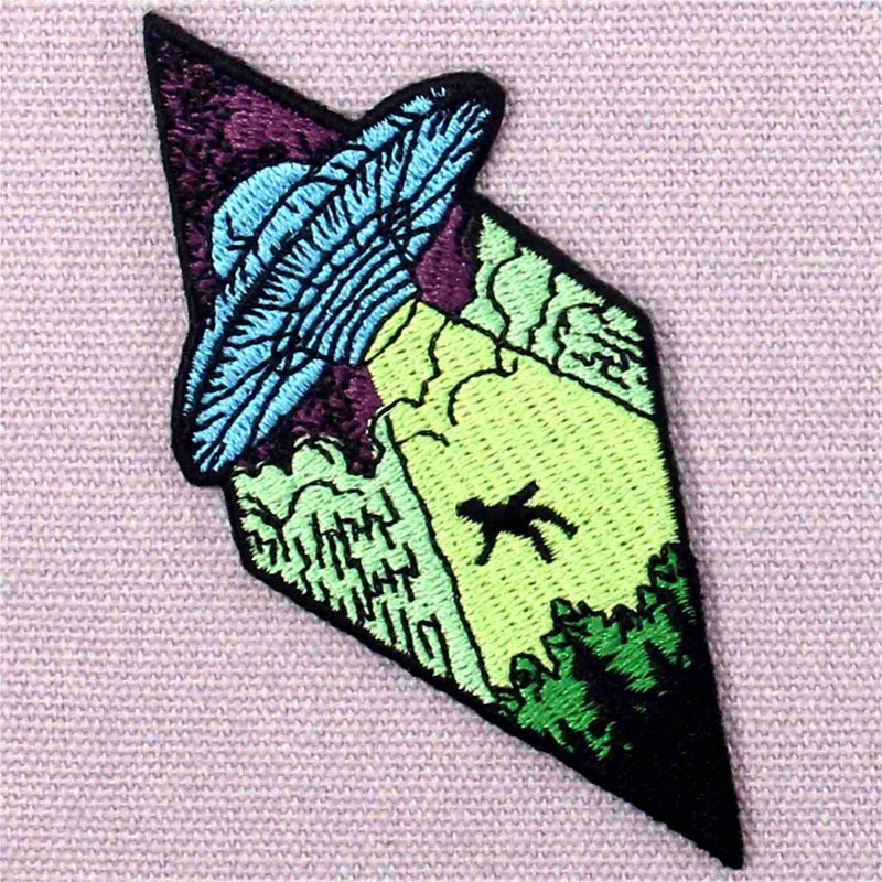 Beam Me Up X-file UFO Alien Patch Embroidered Applique Iron