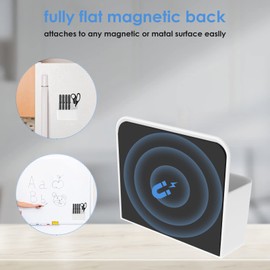 Cobee Magnetic Marker Holder, Adjustable Dry Erase Marker Holder with Removable Divider, Pen Holder, Cup Holder Organizer, Eraser Organizer for Whiteboard, Fridge, Refrigerator, Office, School(White)