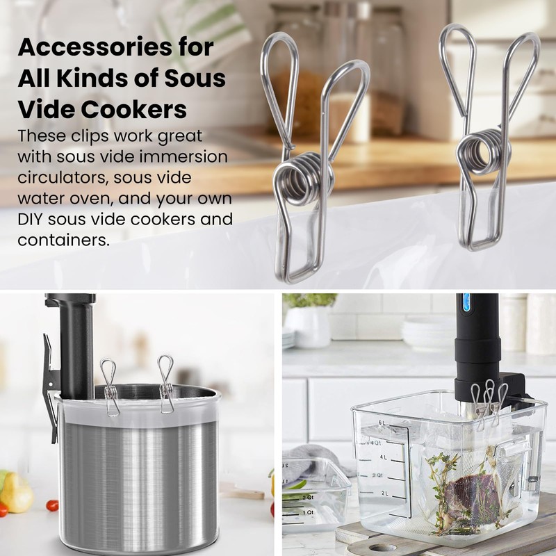 15 Pack Sous Vide Cooking Clips for Immersion Circulator, Sous