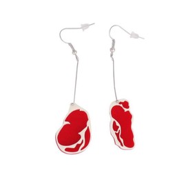 Funky Food Dangle Earrings for Women - Acrylic Red Meat Food Earrings Jewelry