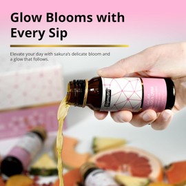 Sipnutri Sakura Collagen Drink - 3000mg Marine Peptides Liquid Shot for Women and Men, Hydrolyzed with Cherry Blossom & Mangosteen Extract, Supports Skin Hydration, Hair & Nail Health –1.69 fl oz x30