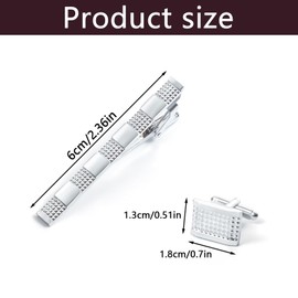 One Piece Metal Tie Bar Clip Useful Fashion Necktie Clip Tie Elegant Cufflinks Set Tie Tack Pins Business Suit Classic Necktie Tie Pin for Wedding Boyfriend