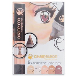 Chameleon Set of 5 What Colour Tops – Permanently Alcohol Based Mix Chambers
