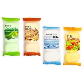 Scented 3P Soap: Cucumber Soap, Ginseng Soap, Apricot Soap, Mineral Soap, White Beauty Soap, Facial Soap / 향이좋은 3P 비누 오이비누 인삼비누 살구비누 미네랄비누 화이트 미용비누 세수비누