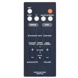 FSR78 ZV2896 VAF7640 VAH0130 Remote Replacement for Yamaha AV Receiver ATS-1060 YAS-106 ATS-1070 ATS-2070 ATS-1080 YAS-108 YAS-10 YAS-107 YAS-207 YAS-CU207 NS-WSW42 YAS-408 ATS-4080 YAS-1080