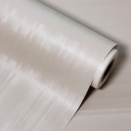 wishFIRE Cream Textured Peel and Stick Wallpaper 15.7"×472" Contact Paper Wood Look Wall Paper Self Adhesive Waterproof Vinyl Wallpaper for Bedroom Kitchen Cabinets Countertop