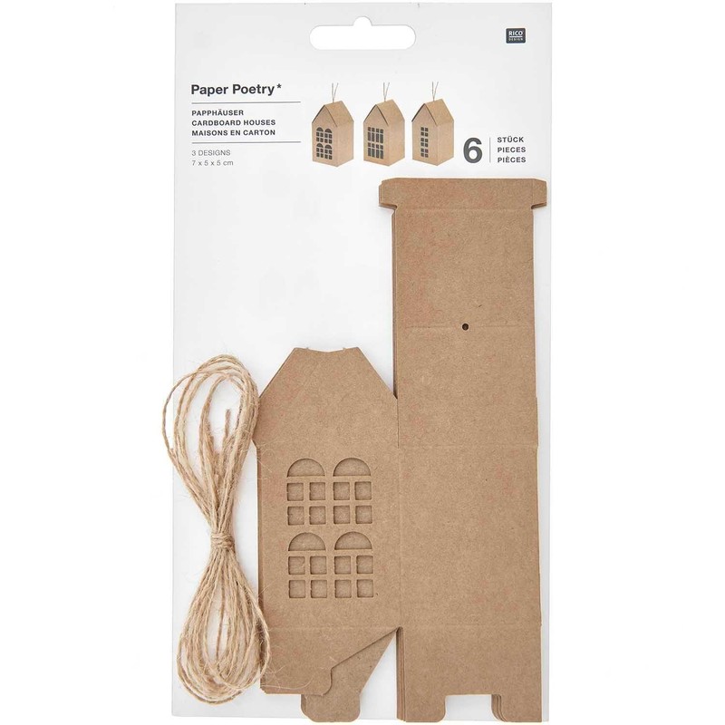 6 x Kraft Paper Houses 7 x 5 x 5
