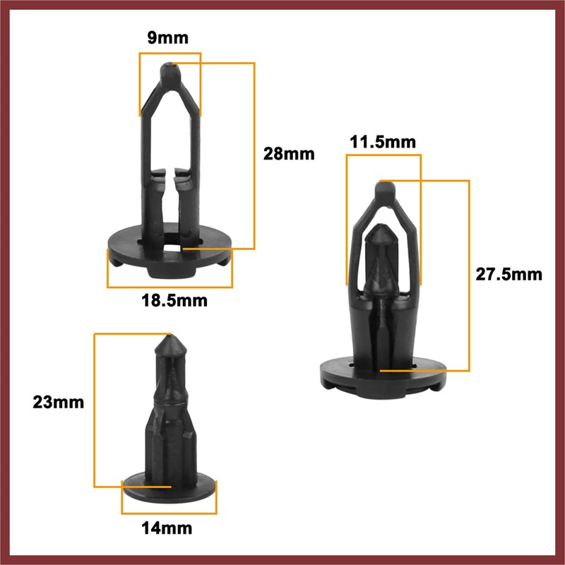 HEROFFIX 20 Pcs Push-Type Rivet Retainer Fender Bumper Clips Ref#