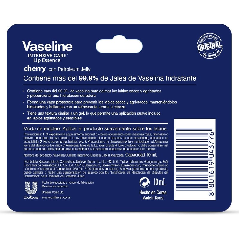 Vaseline - Bálsamo para Labios en Tubo (10 ml) ¡Alivio