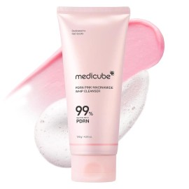 medicube Facial Cleanser PDRN Marshmallow Whip Cleanser Deep Cleansing Foam for Pore Care, Uneven Skin Tone with Salmon DNA PDRNnet weight: 120g, color: Pink