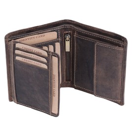 Mens Wallet Mens and Ladies Wallet with flap LEAS, Genuine Leather, brown - ''LEAS Vintage-Collection''