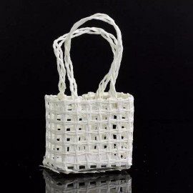Factory Direct Craft Adorable Ultra Miniature Wicker Favor Baskets in Soft Ivory Color 24 Pieces