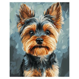 Yorkshire Terrier Dog Paint by Number Kit for Adults, Cute Dogs Paint by Number, Dog Portrait Acrylic Adult DIY Oil Painting on Canvas for Gift, Home Wall Decor - Animals(16x20inch, No Frame)