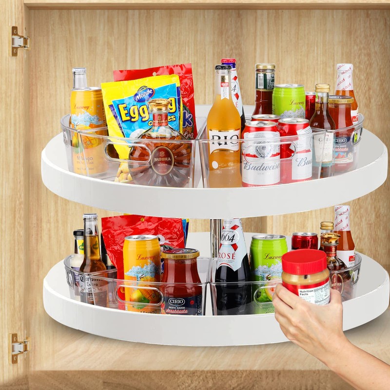 URALFA Lazy Susan Organizers Set of 4, 10"x 9.5"x 4"