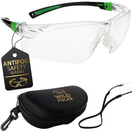 Wild Polar Premium Adjustable Safety Glasses for Work - With Case and Neck Cord - Premium Eye Protection Glasses with Anti-Fog Coating, Comfortable Fit, and Maximum Durability and Anti Scratch
