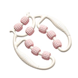 1 x Leg Massager, Massage Roller Legs, Thin Leg Fat, Promotes Blood Circulation, Massage Roller, Leg Massage Roller Suitable for Foot, Arm Massage (White Pink)