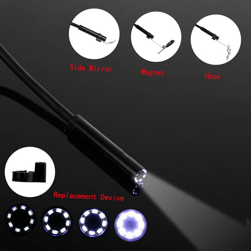 Industrial Endoscope Borescope Inspection Camera Built-in 8pcs LEDs 8mm Lens